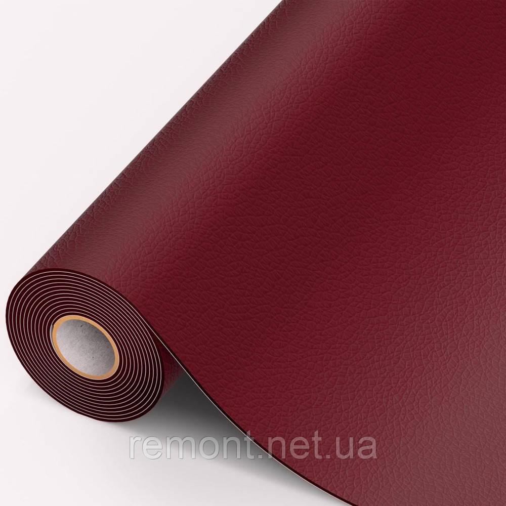 Екошкіра самоклеюча в рулоні 70×200 см «Бордова» | Для ремонту меблів, диванів, авто,та інше, фото 1