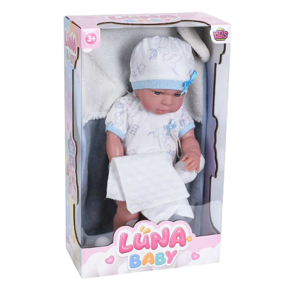 Пупс AKG-0031 (16шт) 39см, пляшечка, ковдра, в кор-ці, 24,5-41,5-12,5см, фото 1