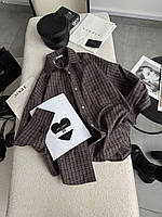 Оверсайз сорочка з тканини фланель