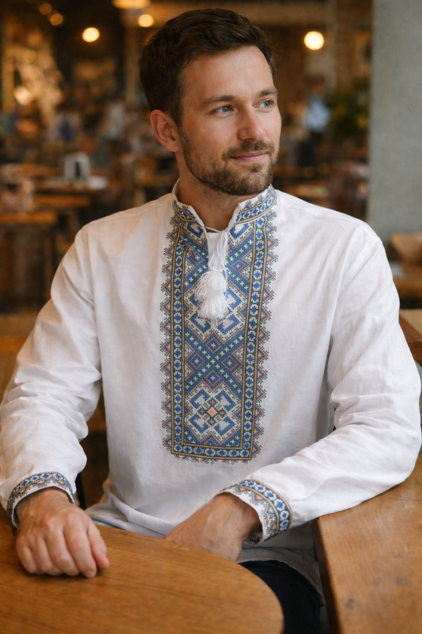 Заготовка для чоловічої вишиванки № 039-СЧ, фото 1