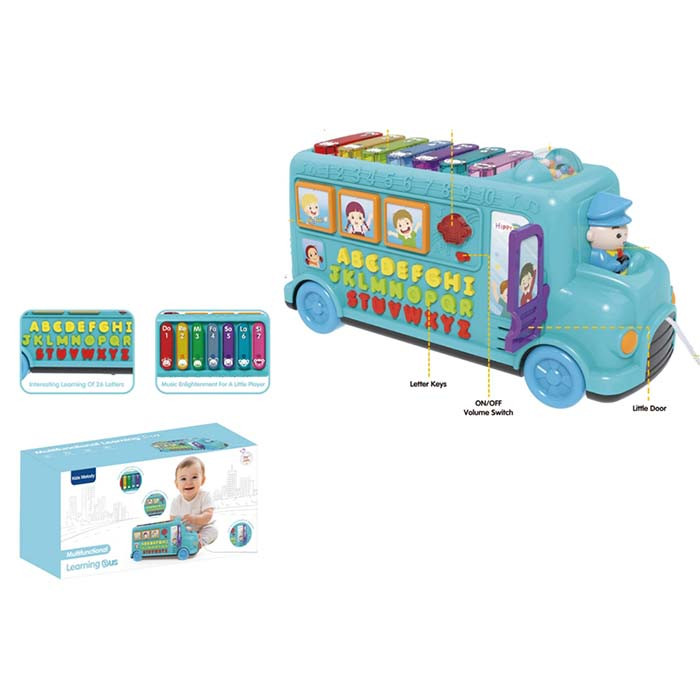 Гра 6668 автобус,навч.,каталка(на шнурі),літери(англ.),світло,муз.(англ.),рух.дет.,бат.,кор.,32-16,5, фото 1