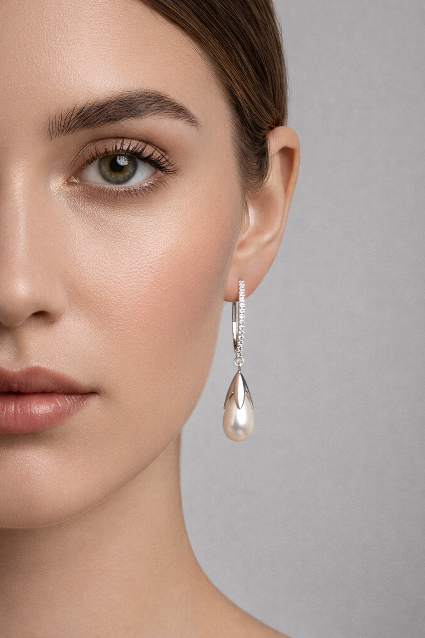 ✨ Срібні сережки з перламутром і кубічним цирконієм — втілення ніжності й вишуканості 💎, фото 1