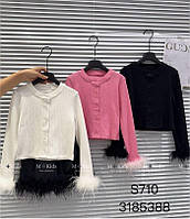 Кофта підліткова на ґудзиках із пір'ям на дівчинку 120-170 см (3кв) "MARIMAKS" недорого від прямого постачальника