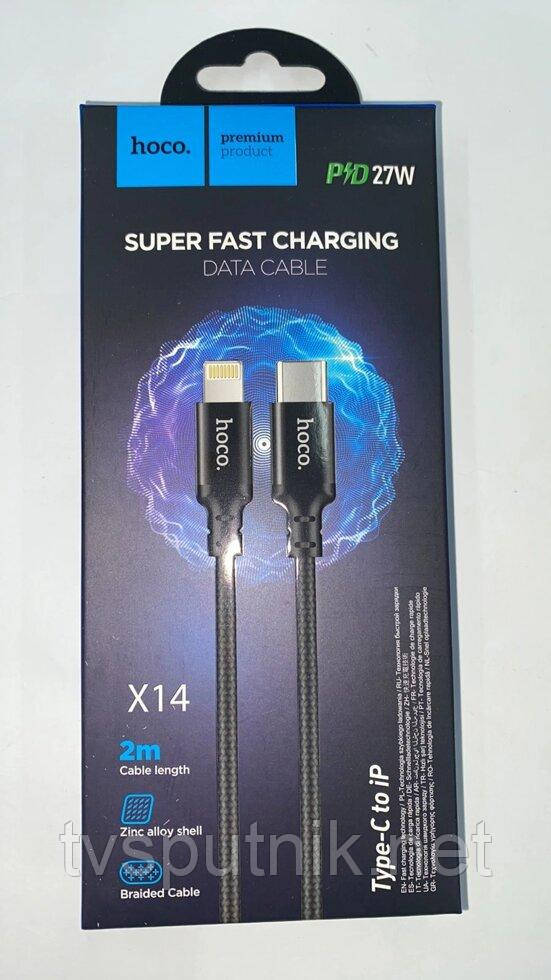 Кабель Hoco X14 PD 27W Type-C Lightning, 2 м (чорний)