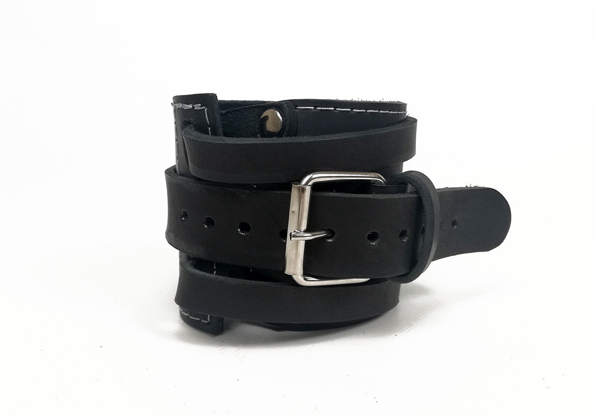 Манжета EasyFit F8 чорна для тяги на тренажері (шкіра), фото 1