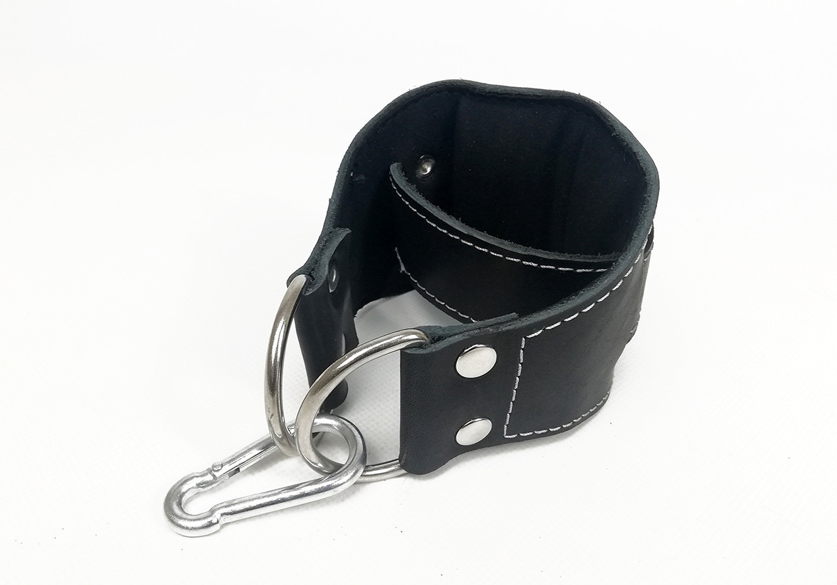 Манжета EasyFit F9 чорна для тяги на тренажері (шкіра), фото 1