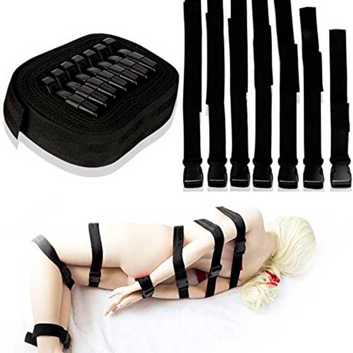 БДСМ набір ременів для зв'язування - Чорний - Садо-мазо, фото 1