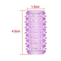 Еластична рельєфна насадка на пеніс - Прозорий - 4,5*1,5 см