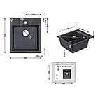 Кухонна мийка Lidz 460х515/200 BLA-03 (LIDZBLA03460515200), фото 2