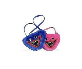 Сумка Хагі Вагі для дітей з м'якого пухнастого матеріалу 30х30 см з вишитими очима та усмішкою на блискавці