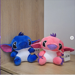 Іграшка-брелок Стич 20 см на липучках м'який плюш гіпоалергенний наповнювач для сумки чи рюкзака