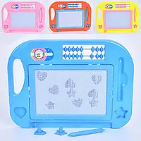 Дошка для малювання D828-30 з магнітним стилусом штампами рахівницею для дітей від 3 років яскрава безпечна