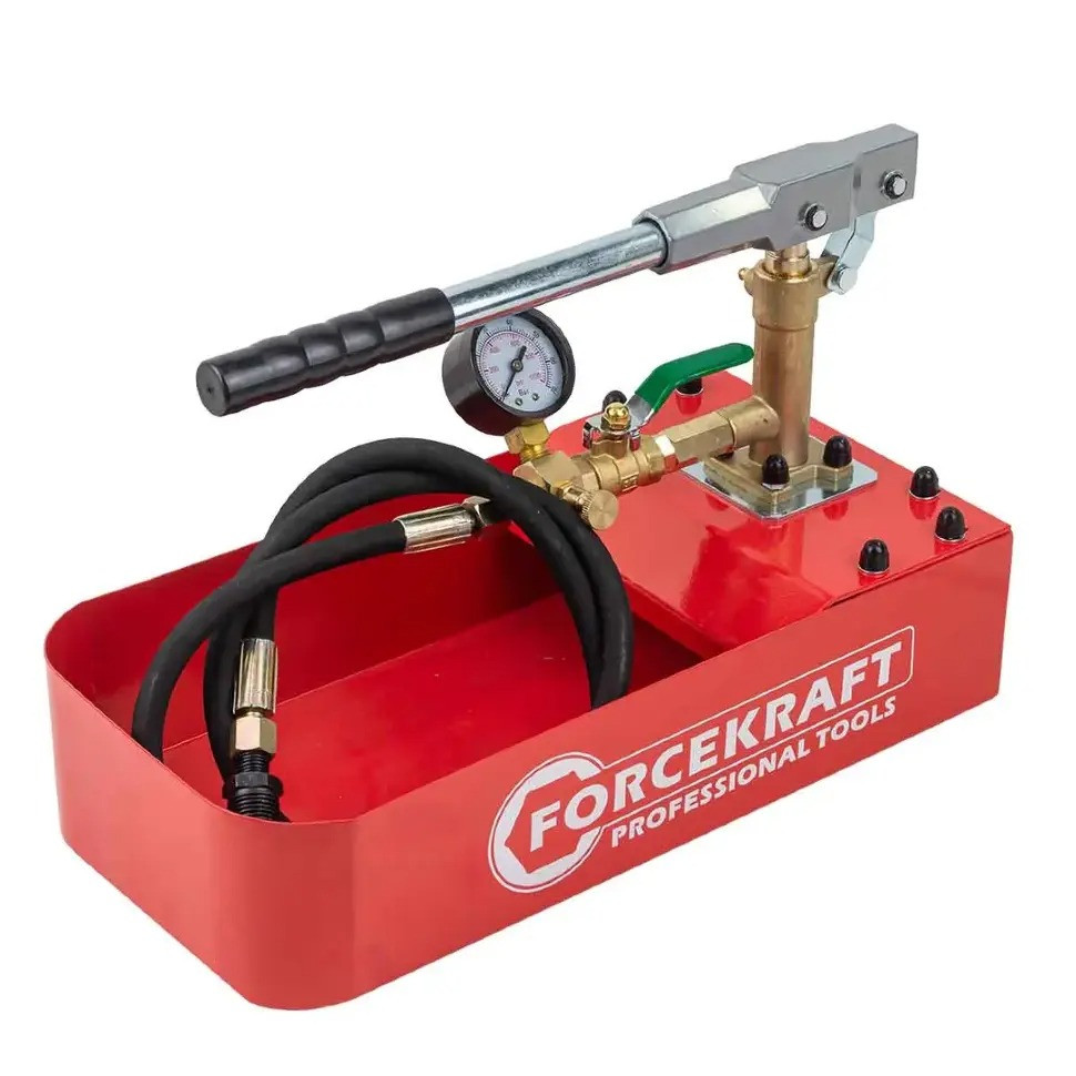 Насос ручний гідравлічний для опресовування (70 бар) з манометром FORCEKRAFT FK-HS-HP02, фото 1