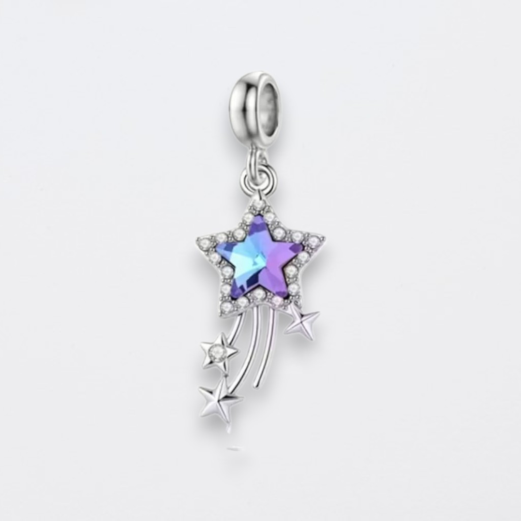 Срібляста шарм-бусина Комета для браслетів, фото 1