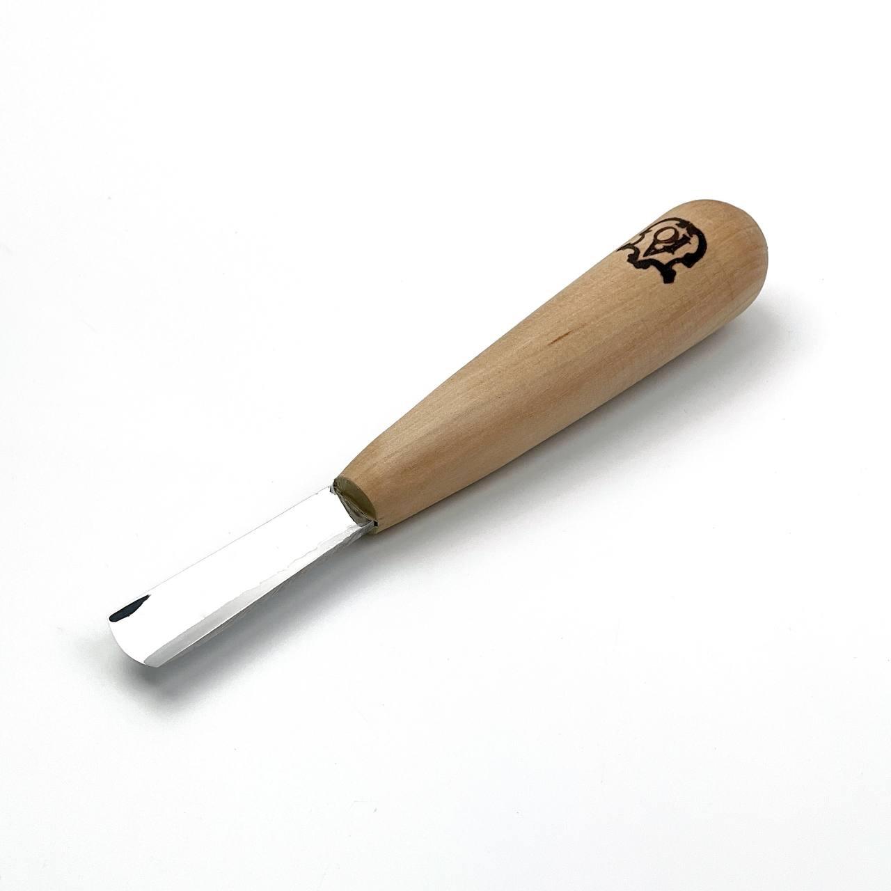 Коротка полога стамеска 15мм №5 АЮ-STRYI Profi для геометричного різьблення по дереву, фото 1