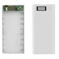 Корпус для повербанка 8*18650, БІЛИЙ, 2 USB 5V*2A Powerbank повербанк Power Bank