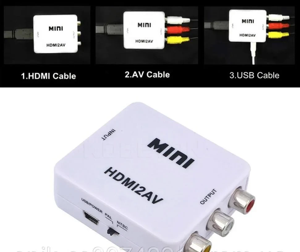 Конвертер HDMI to AV (RCA) \ av 001, фото 1
