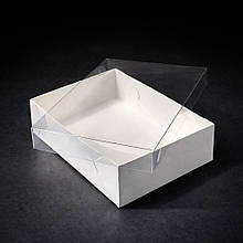 Коробка для десертов, макаронс 180х120х60 мм (10 шт.) з прозорою кришкою