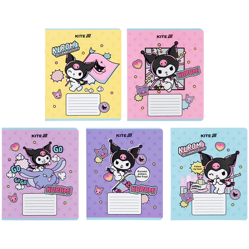Зошит шкільний Kite Kuromi HK25-237-2, 18 аркушів, лінія, 20 штук, фото 1
