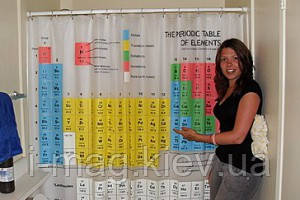 Шторка Теорія Великого Вибуху купити в магазині i-mag.kiev.ua Шторка для ванни Періодична таблиця