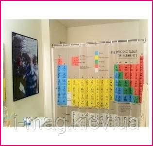 Шторка для ванни geek стиль купити з доставкою Шторка з елементами Менделєєва