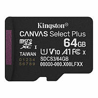 Карта памяти microSDXC (UHS-1) Kingston Canvas Select Plus Gen3 64Gb Class 10 А1 (R-100MB/s) .Shop#7.