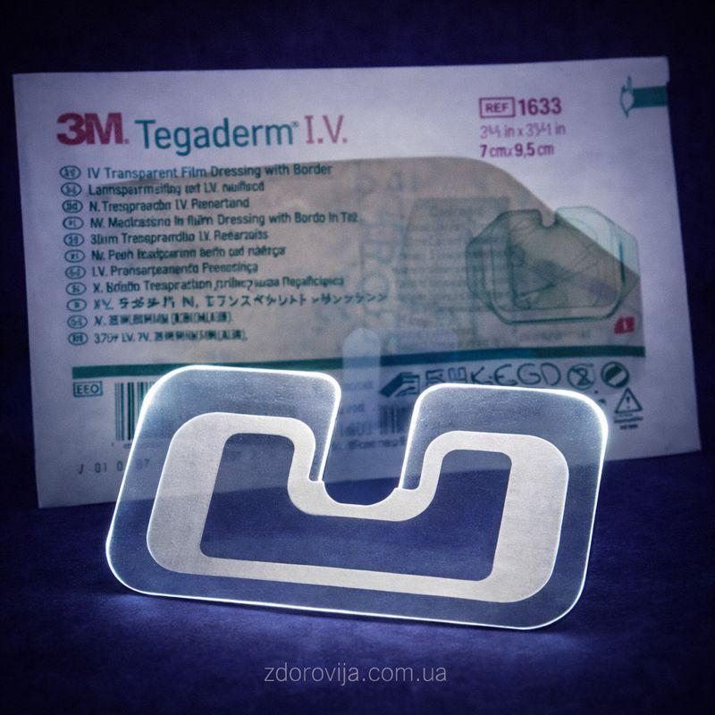 Прозора стерильна пов’язка 3M Tegaderm I.V. 1633, 7×8,5 см, з окантовкою, для катетера