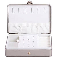 Скринька для прикрас з еко шкіри 16×11×4.7 см органайзер для ювелірних виробів HP-5-30GOLD