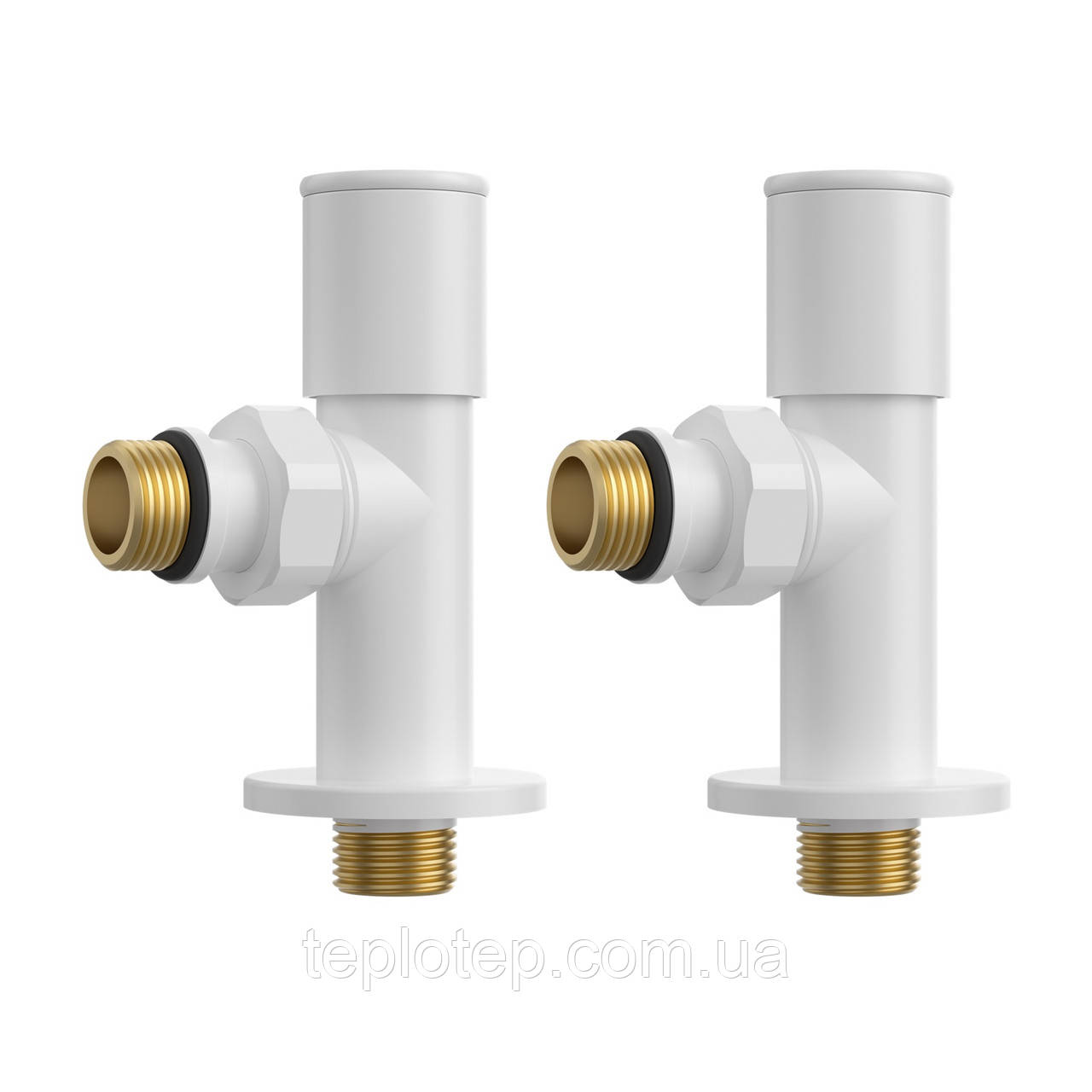 Крани подовжені Rastas для радіаторів та рушникосушок білі, фото 1