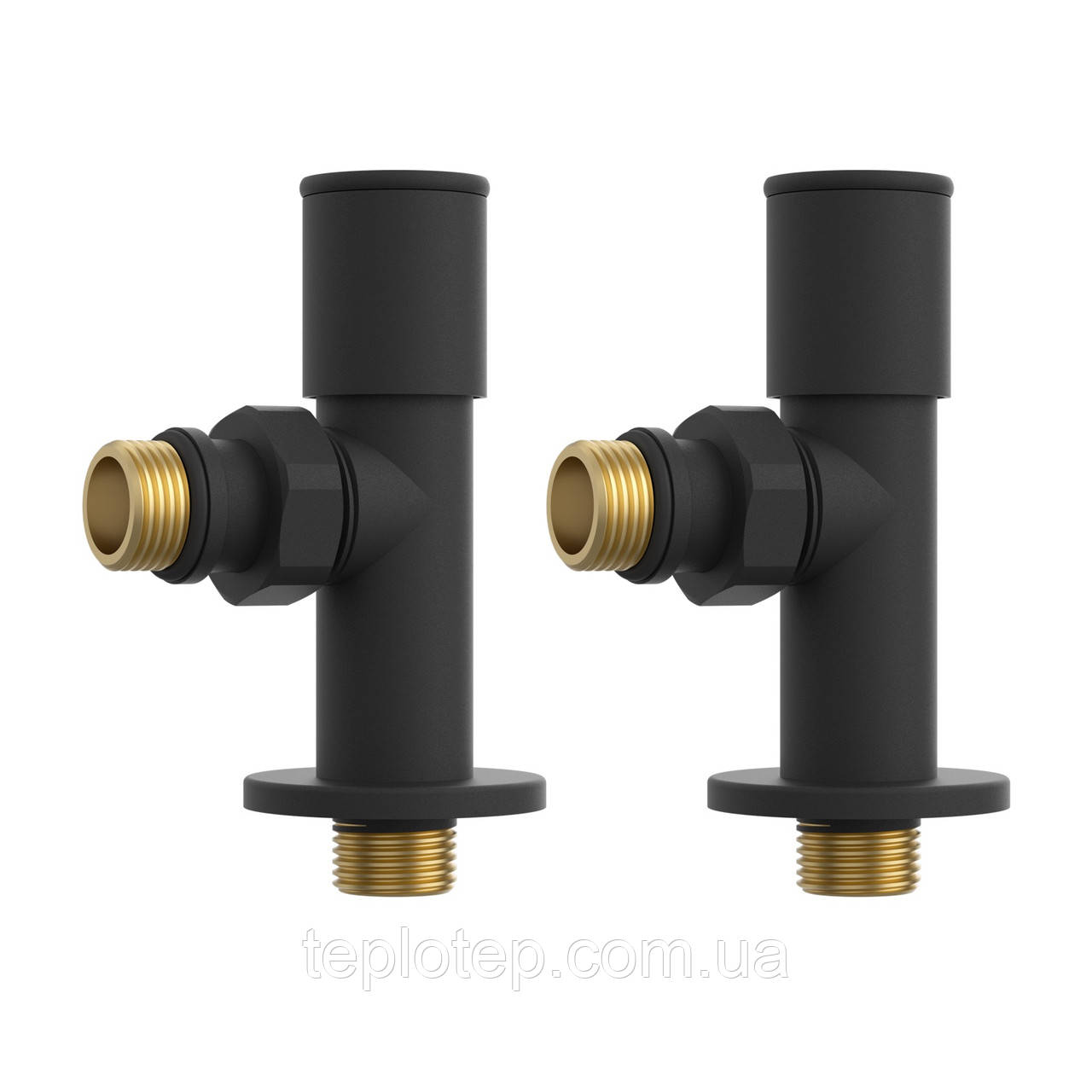 Крани подовжені Rastas для радіаторів та рушникосушок чорні, фото 1