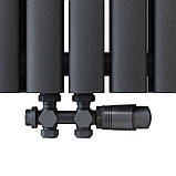 Aurora 2 Anthracite 1800/360 мм 1400 Вт вертикальний радіатор RR-UT1800360DA, фото 4