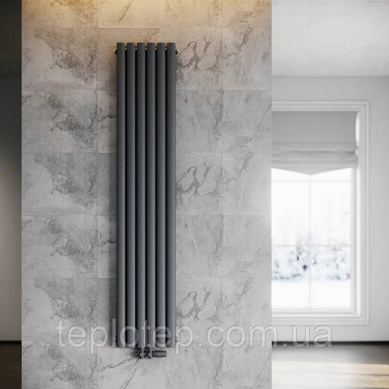 Aurora 1 Anthracite 1800/360 мм 700 Вт вертикальний радіатор RR-UT1800360SA, фото 1