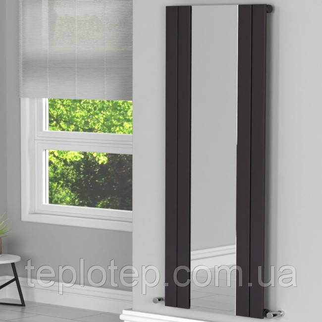 Mira 1 Antracyte 1800/600 мм 600 Вт вертикальний радіатор з дзеркалом RR-MR1800600SA, фото 1