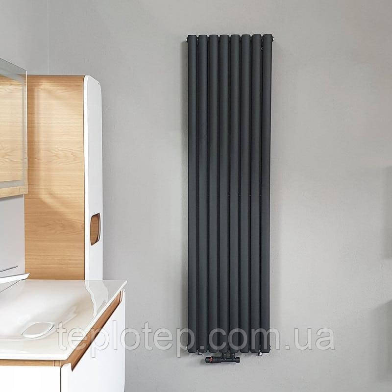 Aurora 2 Anthracite 1800/480 мм 1840Вт вертикальний радіатор RR-UT1800480DA, фото 1