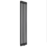 Claudia 2 Black 1800/380 мм 1200 Вт вертикальний радіатор RR-CL02-1800380B, фото 2