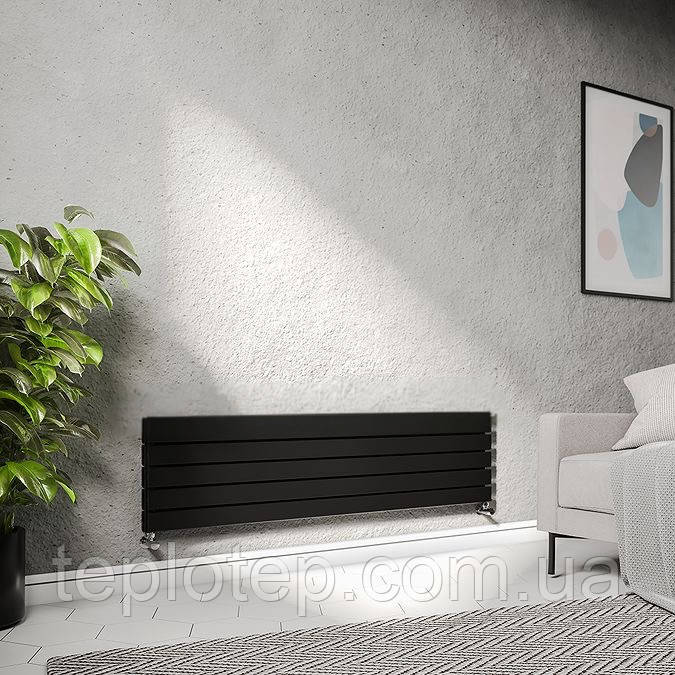 👑 Marianna 2 Black 380/1600 мм горизонтальний радіатор RR-US3801600DB, фото 1