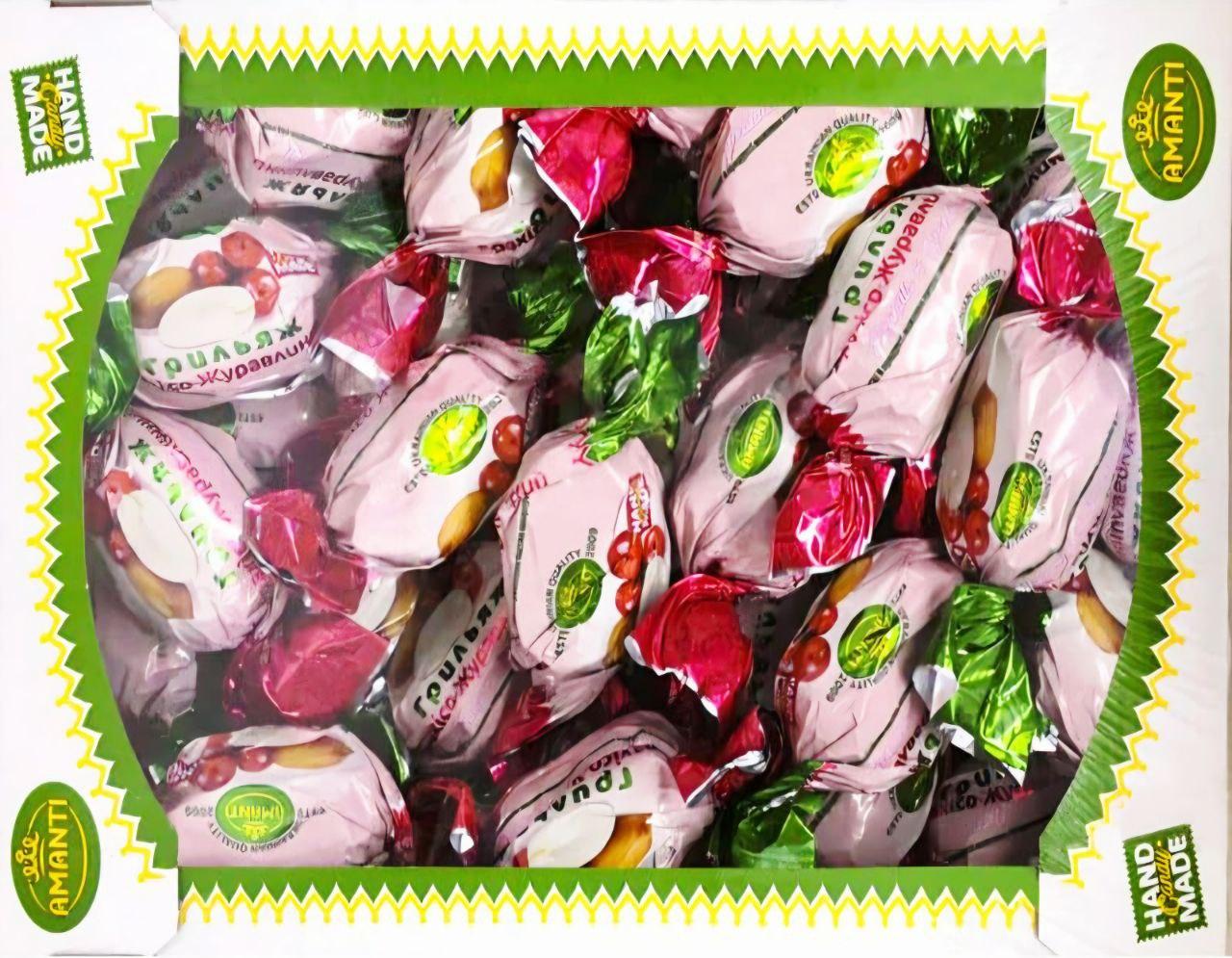 Цукерки Amanti Грильяж АРАХІС  ЖУРАВЛИНА в шоколаді 1000 г (Amanti Арахісо-Журавлинний 1кг)