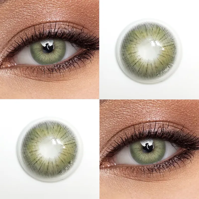 Зелені Лінзи Ліма Грин Контактні лінзи для краси ( Нульовки ) | Натуральні-Природні | Для світлих - чорних очей, фото 1