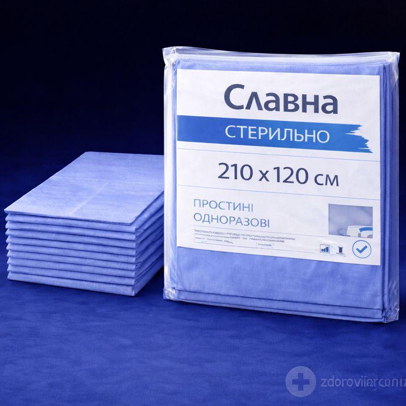 Покриття операційне стерильне «Славна» 210 х 120 см (спанбонд 30 г/м²), 65 шт/ящик