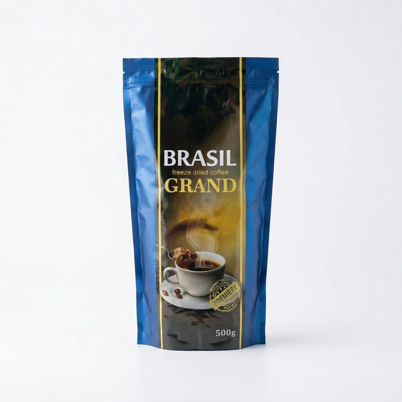 Кава розчинна Brasil Grand 500 г | Сублімована кава, Синя пачка, Вигідна ціна, фото 1