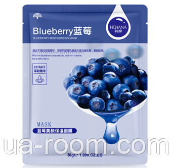 Тканевая маска с экстрактом черники Hchana Blueberry Moisturizing Mask, фото 1