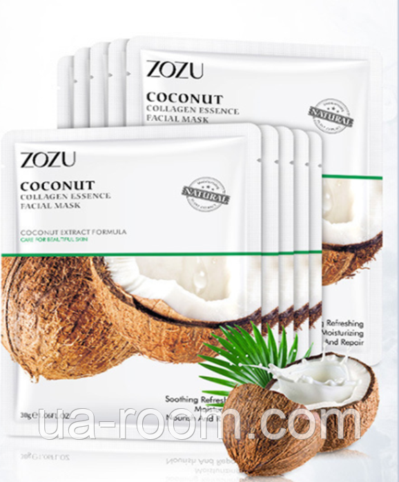 Тканевая маска Zozu с экстрактом кокоса и коллагеном, 30 г.(до 20.03.2026), фото 1