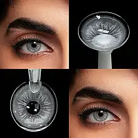 Сірі Лінзи Лима Грей | Кольорові лінзи для краси ( Нульовки ) |  Натуральні-Природні | Для світлих - чорних очей