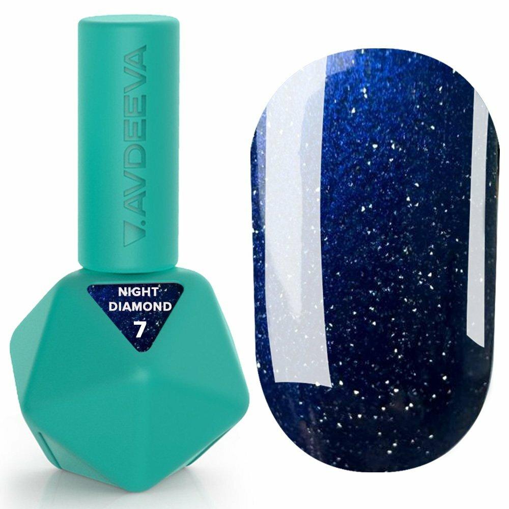 V.AVDEEVA Гель-лак NIGHT DIAMOND 7 — світловідбиваючий Синій, 12 мл NEW, фото 1