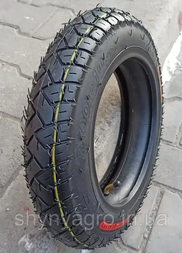 Покришка 3.00-10 для скутера з камерою шипована SC TYRE SC-124 6PR, фото 1