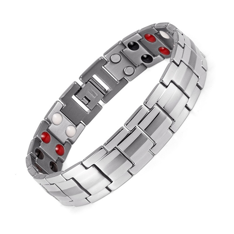 Магнітний браслет для здоров'я Type D3 20 см сріблястий, фото 1