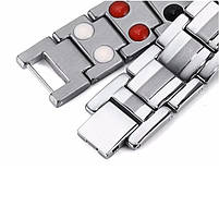 Магнітний браслет для здоров'я Type D3 20 см сріблястий, фото 3