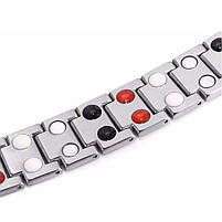 Магнітний браслет для здоров'я Type D3 20 см сріблястий, фото 4