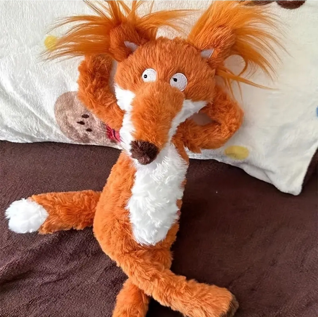 Плюшева іграшка лисичка 38 см м'яка з великими очима та пухнастими вушками для декору ігор подарунка, фото 1