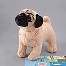 М'яка іграшка мопс 33 см плюшеве цуценя песик іграшковий мопс реалістичний goldendog, фото 3